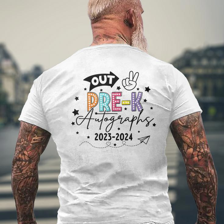Out Pre-K Autographs Graduation Last Day Of School 2024 Men's T-shirt Back Print Gifts for Old Men
