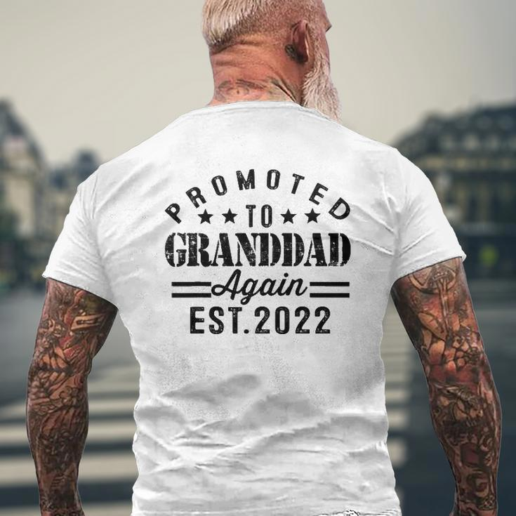 Promoted To Granddad Again Est 2022 Pregnancy Mens Back Print T-shirt Gifts for Old Men