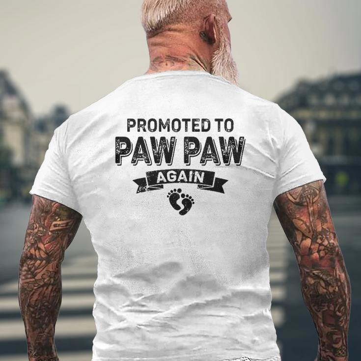 Promoted To Paw Paw Again Vintage Fathers Day Dad Grandpa Mens Back Print T-shirt Gifts for Old Men