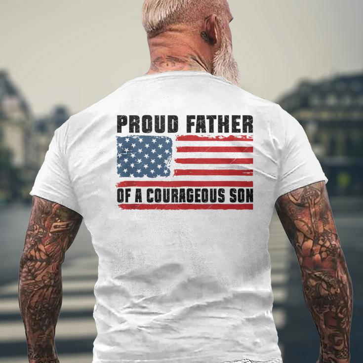 Proud Father Of A Courageous Son Happy Father's Day Men's T-shirt Back Print Gifts for Old Men