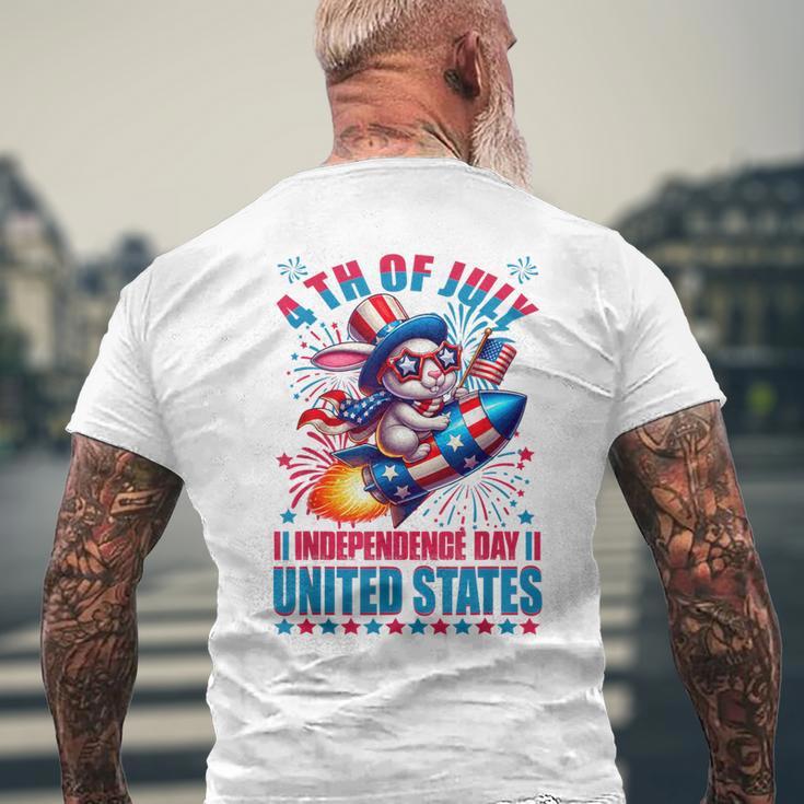 Rabbit 4Th Of July Americans Celebrating Independence Day Men's T-shirt Back Print Gifts for Old Men