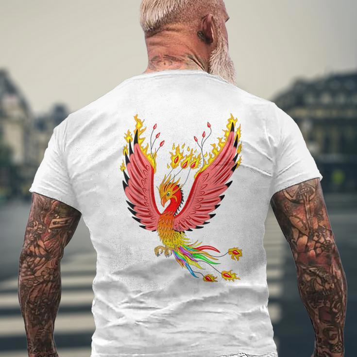 Rainbow Phoenix Fire Bird Men's T-shirt Back Print Gifts for Old Men