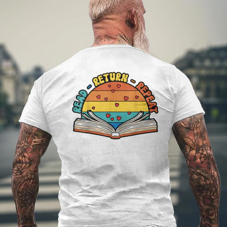 Read Return Repeat Library Worker Librarian Book Lover Men's T-shirt Back Print Gifts for Old Men