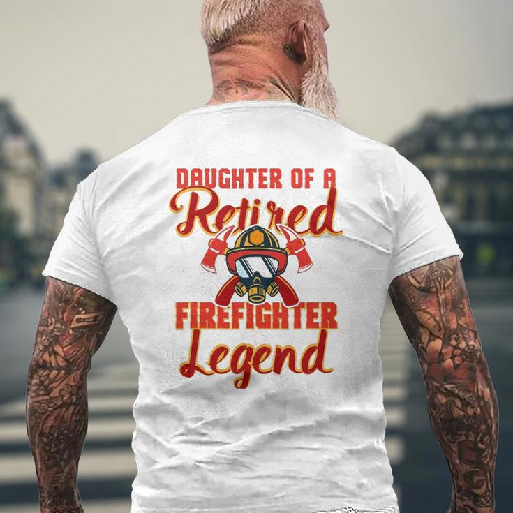 Retired Firefighter Daughter Product Fireman Party Tee Mens Back Print T-shirt Gifts for Old Men