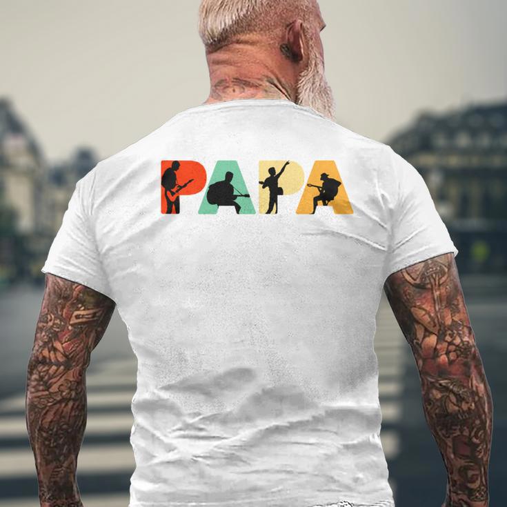 Retro Gitarre Papa Lustiger Papa Gitarrenspieler T-Shirt mit Rückendruck Geschenke für alte Männer