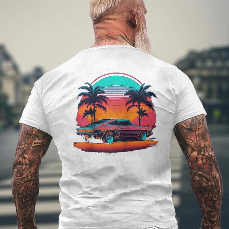 Retro Oldtimer Oldtimer Geschenk Für Mann Papa Raglan T-Shirt mit Rückendruck Geschenke für alte Männer