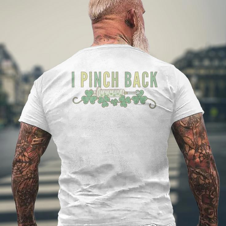 Retro I Pinch Back Aesthetic Injector St Pattys Day Botox Men's T-shirt Back Print Gifts for Old Men