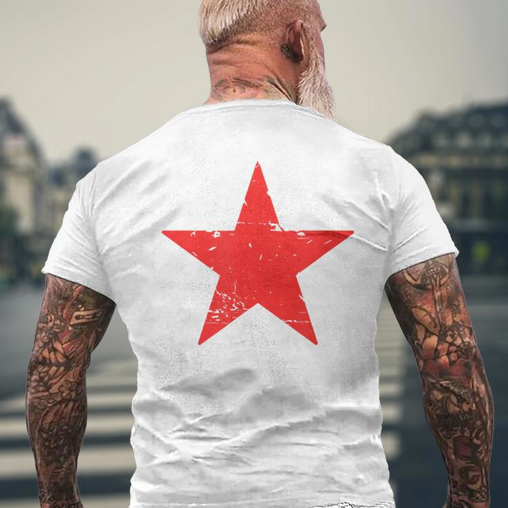 Retro Red Star Distressed Revolution Vintage Retro Men's T-shirt Back Print Gifts for Old Men
