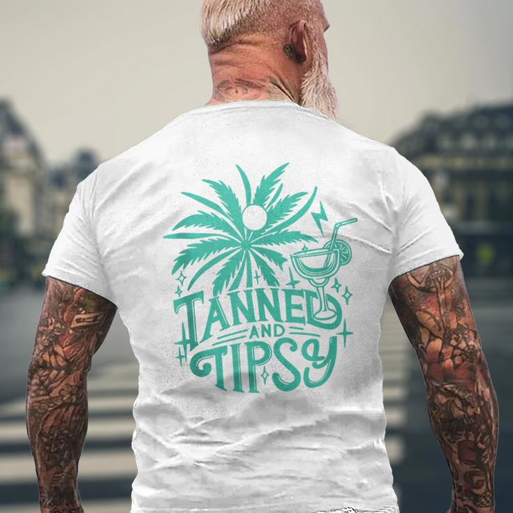 Retro Tanned And Tipsy Beach Summer Vacation Men's T-shirt Back Print Gifts for Old Men
