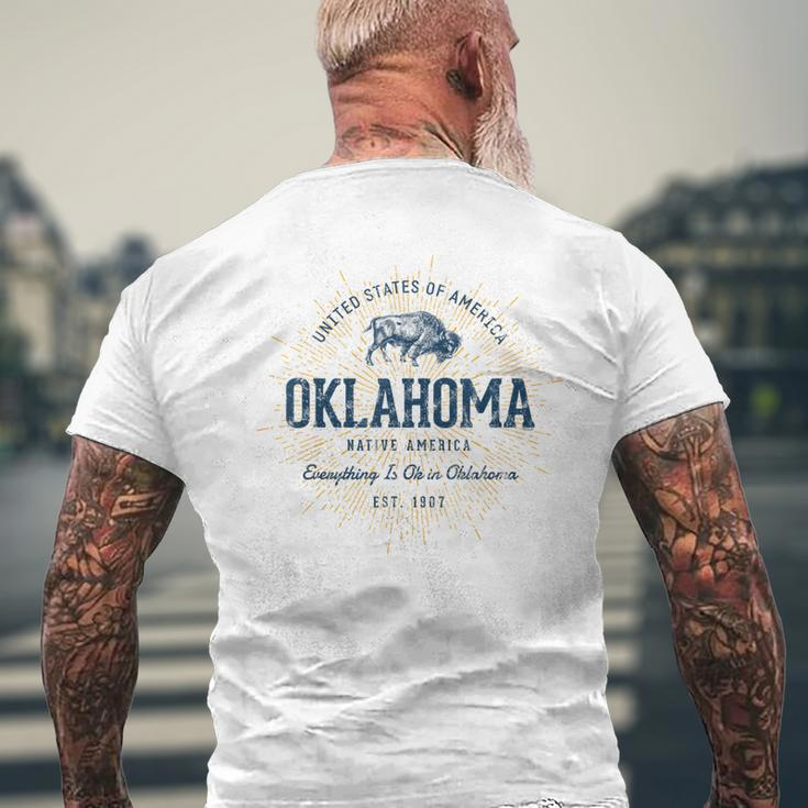Retro Vintage State Of Oklahoma Men's T-shirt Back Print Gifts for Old Men