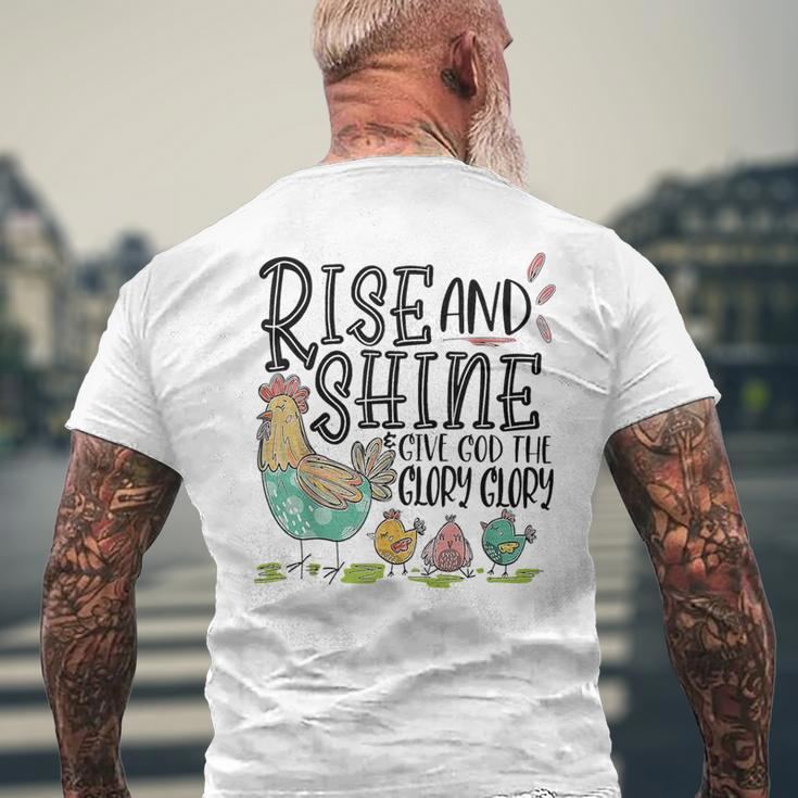 Rise And Shine Give God The Glory Glory Chicken Men's T-shirt Back Print Gifts for Old Men