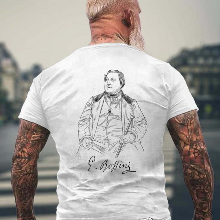 Rossini Italian Composer Opera Classical Music Men's T-shirt Back Print Gifts for Old Men