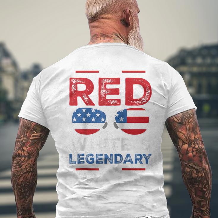 Rot Weiß Legendäre Papaater Sohn Passende 4 Juli Papa Raglan T-Shirt mit Rückendruck Geschenke für alte Männer