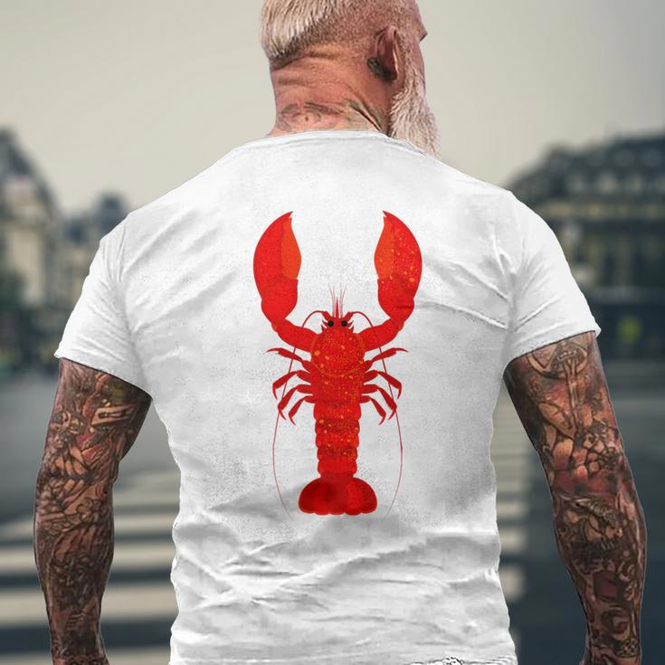 Rotes Hummer-Design Herren Kurzärmliges Herren-T-Kurzärmliges Herren-T-Shirt in Weiß, Lustiges Meeresfrüchte Tee Geschenke für alte Männer