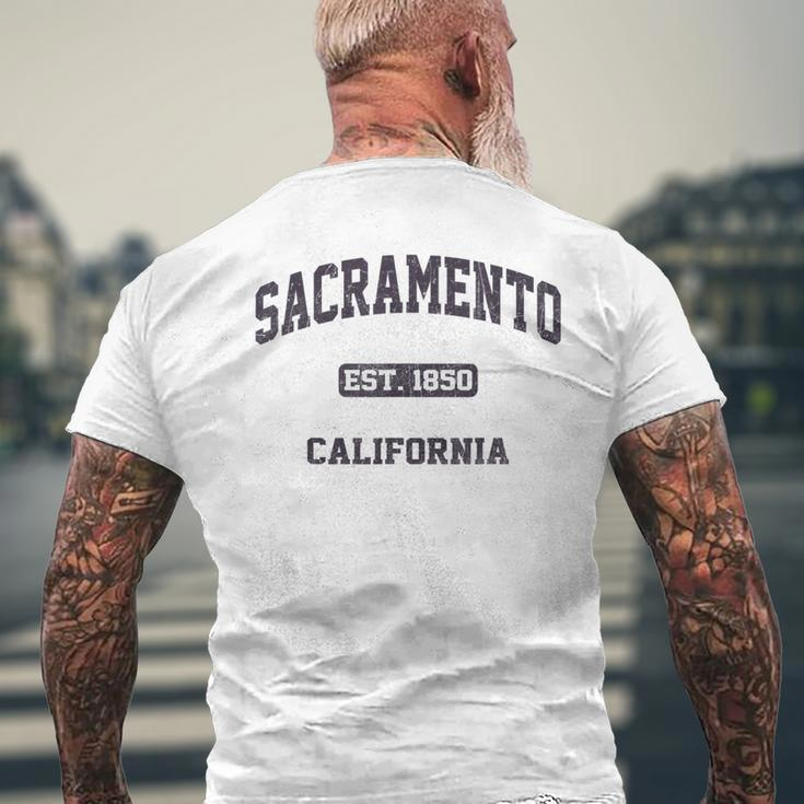 Sacramento California Ca Vintage State Athletic Style Men's T-shirt Back Print Gifts for Old Men