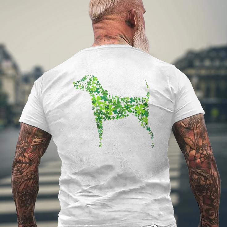 Saint Patrick's Day Shamrock Dog Mens Back Print T-shirt Gifts for Old Men