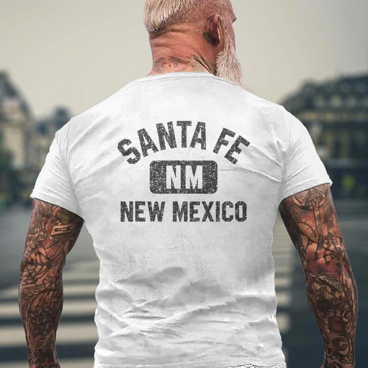 Santa Fe Nm Gym Style Black With Distressed Black Print Mens Back Print T-shirt Gifts for Old Men