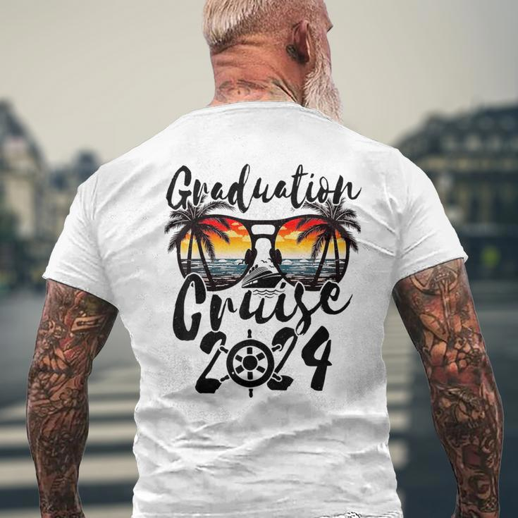 Senior Graduation Trip Cruise 2024 Retro Ship Party Cruise Men's T-shirt Back Print Gifts for Old Men