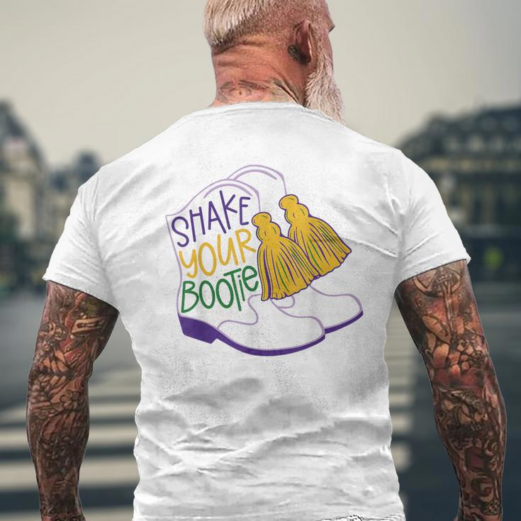 Shake Your Bootie Mardi Gras Bead Boot Carnival Celebration Men's T-shirt Back Print Gifts for Old Men