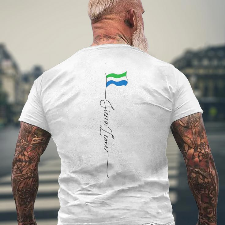 Sierra Leone Flag Sierra Leonean Patriotic Flag Men's T-shirt Back Print Gifts for Old Men