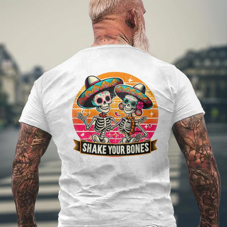 Skeleton Cinco De Mayo Mexican Dancing Couple Vintage Men's T-shirt Back Print Gifts for Old Men
