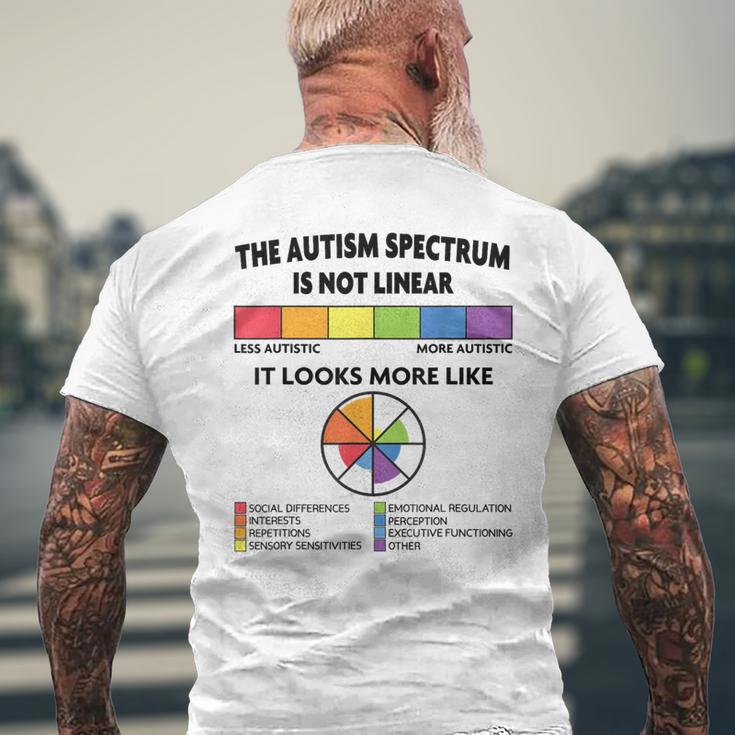 Spectrum Is Not Linear Autistic Pride Autism Awareness Month Men's T-shirt Back Print Gifts for Old Men