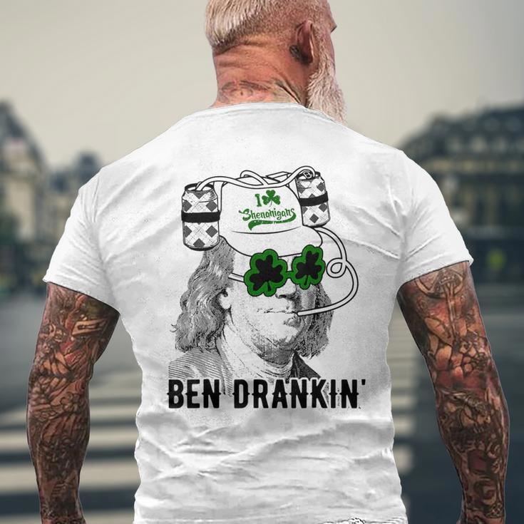 St Patrick Day Ben Drankin' I Love Shenanigans Men's T-shirt Back Print Gifts for Old Men