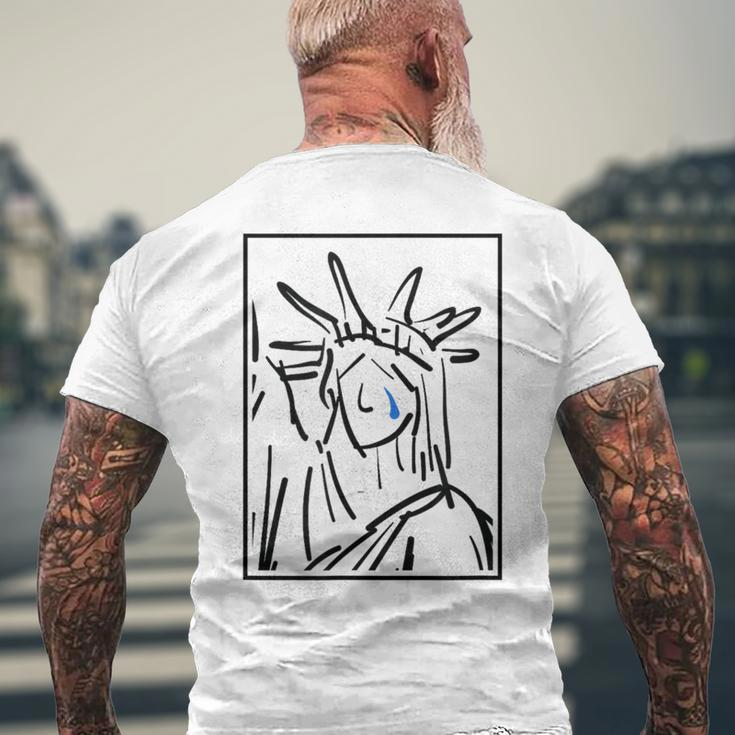 Statue Of Liberty Crying Men's T-shirt Back Print Gifts for Old Men