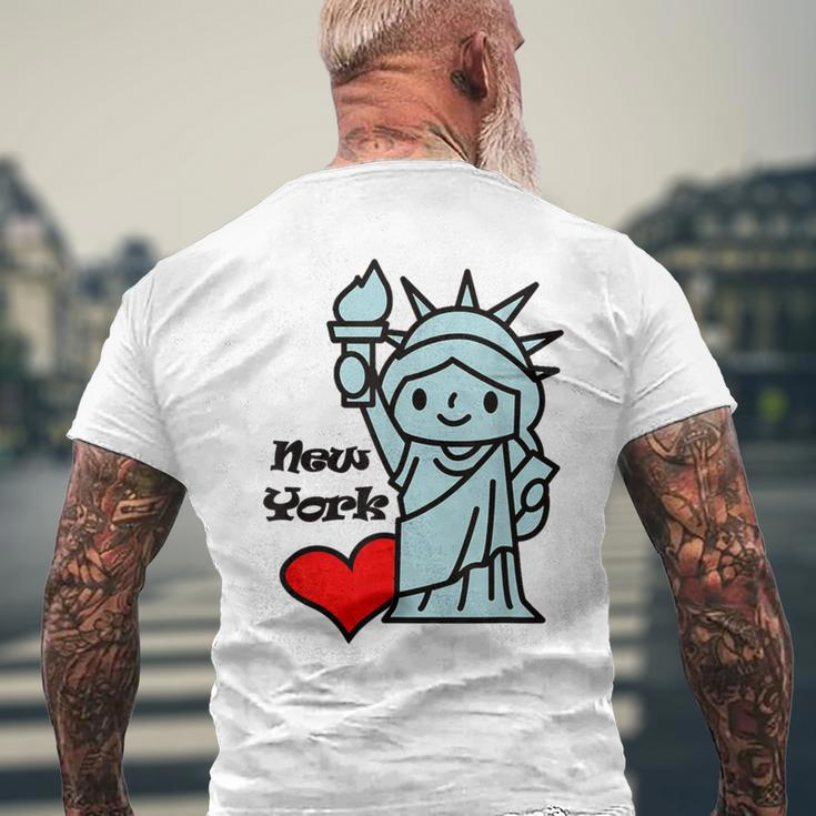 Statue Of Liberty I Love New York Men's T-shirt Back Print Gifts for Old Men