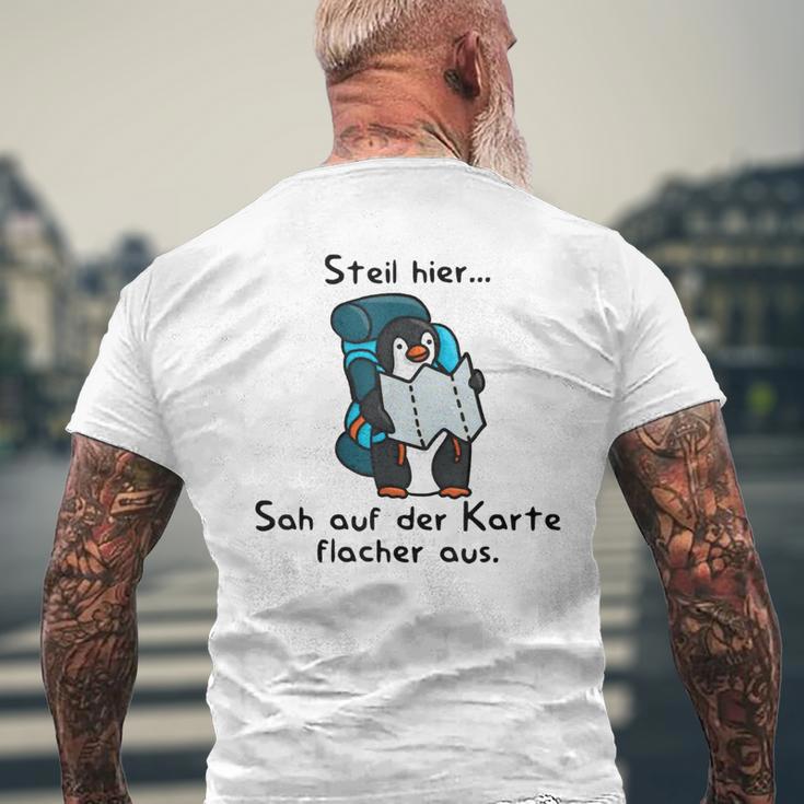 Steil Hier Sah Auf Der Karte Flachaus S T-Shirt mit Rückendruck Geschenke für alte Männer