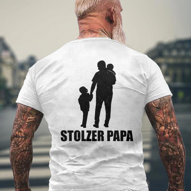 Stolzer Papa Sohn Und Tochterater Papi T-Shirt mit Rückendruck Geschenke für alte Männer