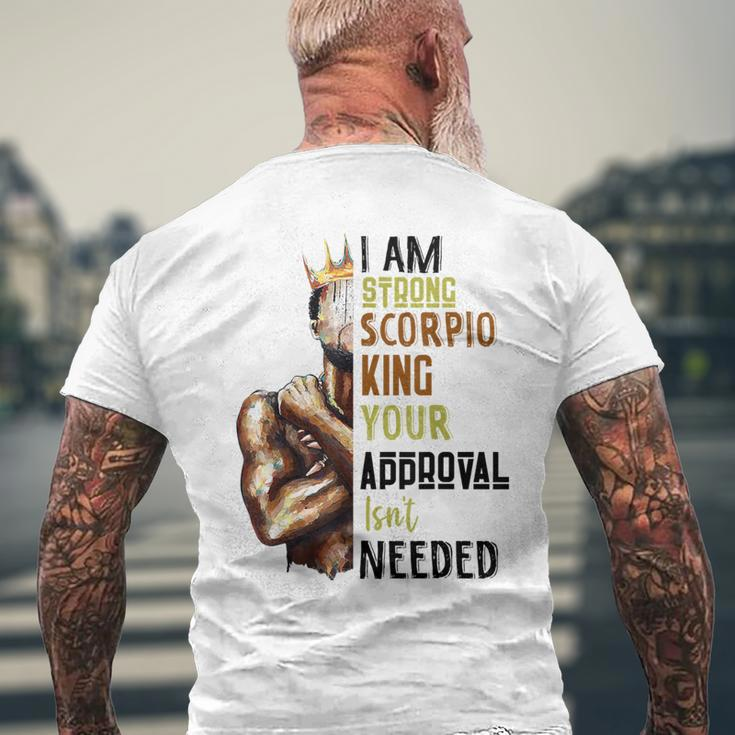 Strong Scorpio King Birthday Zodiac Astrology Dad Men's T-shirt Back Print Gifts for Old Men