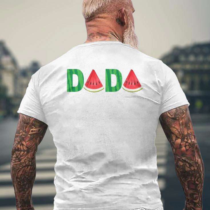 Summer Dad Dada Watermelon One In A Melon Party Daddy Mens Back Print T-shirt Gifts for Old Men