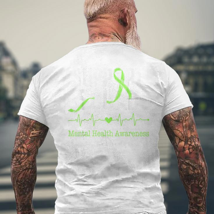 Support Squad Mental Health Awareness Green Ribbon Women Men's T-shirt Back Print Gifts for Old Men