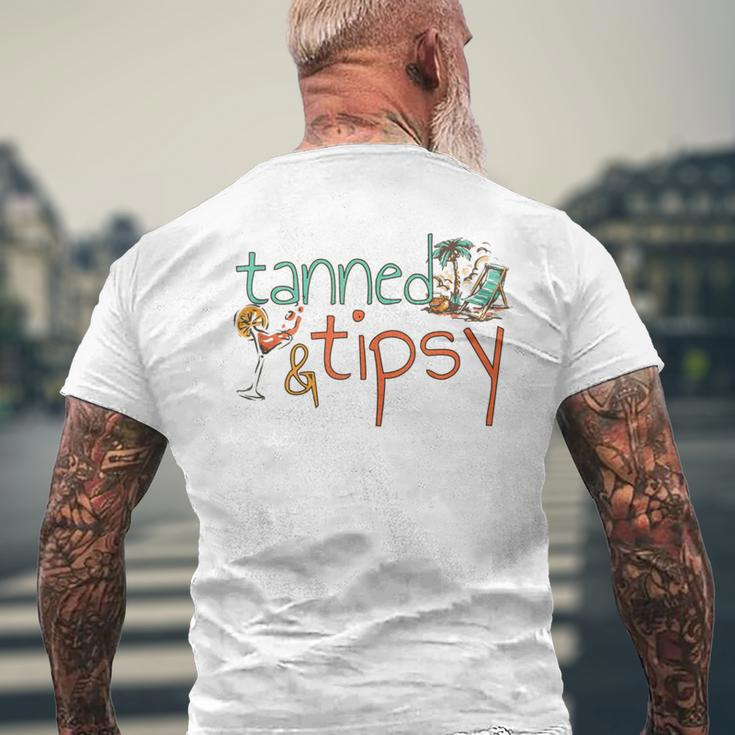 Tanned And Tipsy Summer Cocktail Beach Vintage Men's T-shirt Back Print Gifts for Old Men