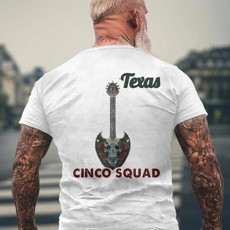 Texas Cinco Squad Cinco De Mayo Music Guitar Men's T-shirt Back Print Gifts for Old Men