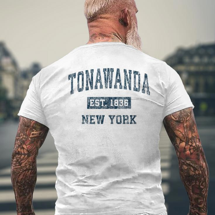 Tonawanda New York Ny Vintage Sports Navy Print Men's T-shirt Back Print Gifts for Old Men