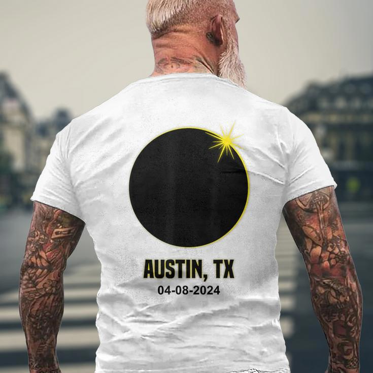 Total Solar Eclipse Austin 2024 Texas Austin Eclipse Men's T-shirt Back Print Gifts for Old Men