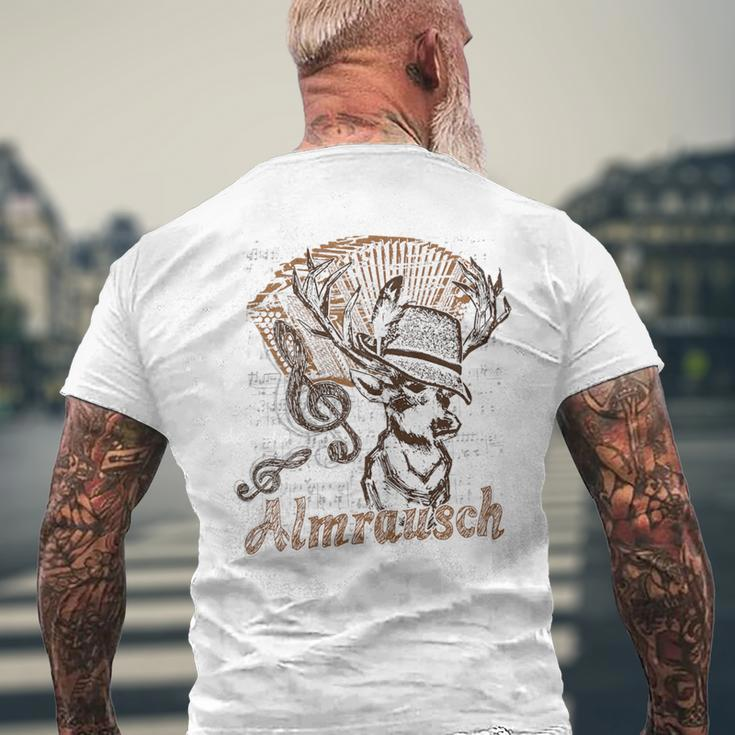 Trachten Almrausch Hirsch Steirische T-Shirt mit Rückendruck Geschenke für alte Männer