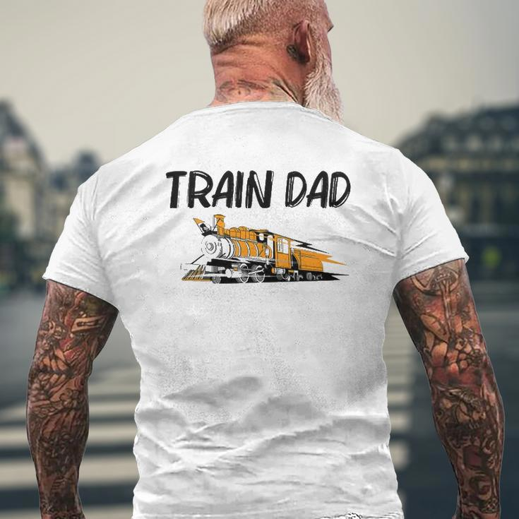 Train For Dad Men Cool Locomotives Train Conductors Mens Back Print T-shirt Gifts for Old Men
