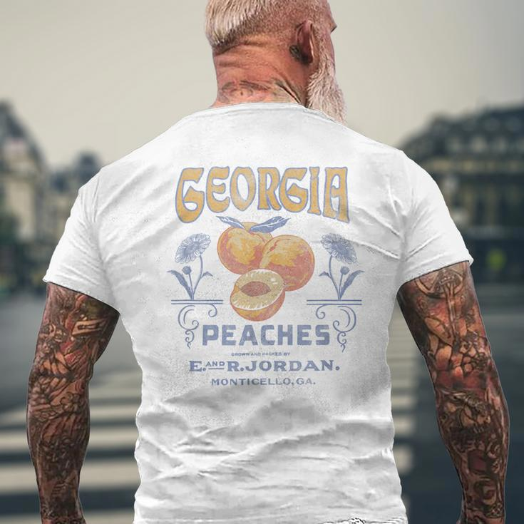 Trendy Georgia Peaches Vintage Poster Men's T-shirt Back Print Gifts for Old Men