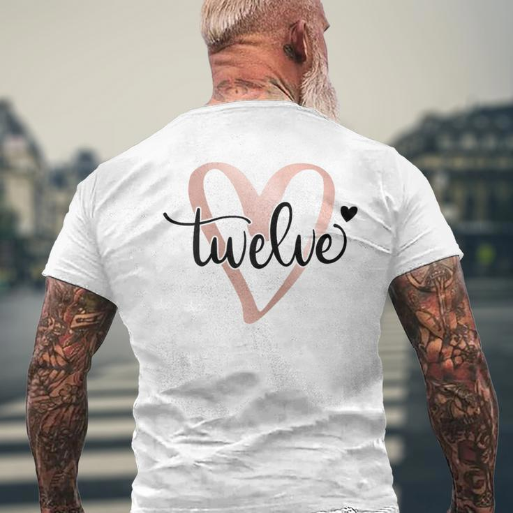 Twelve Zwölf Herz Schriftzug 12 Geburtstag 12 Jahre Mädchen T-Shirt mit Rückendruck Geschenke für alte Männer
