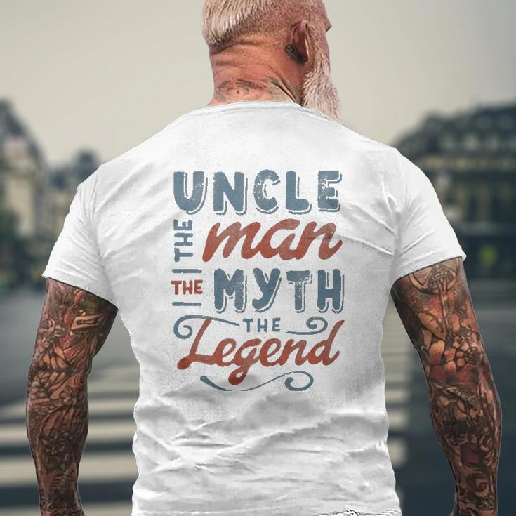 Uncle The Man Myth Legend Father's Day Men's Mens Back Print T-shirt Gifts for Old Men