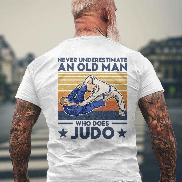 Never Underestimate An Old Man Who Does Judo Judo Lover Men's T-shirt Back Print Gifts for Old Men