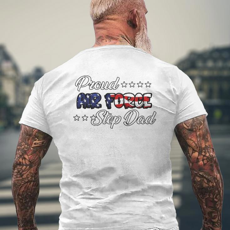 Us Flag Bold Proud Air Force Step Dad Mens Back Print T-shirt Gifts for Old Men