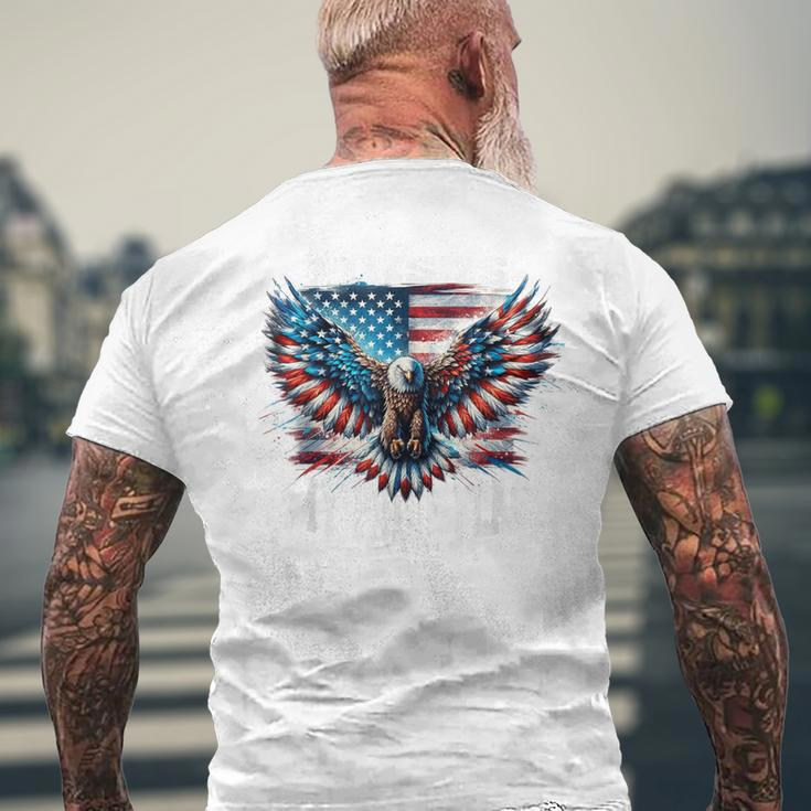 Usa Patriotic American Flag Usa Eagle Flag 4Th Of July Men's T-shirt Back Print Gifts for Old Men