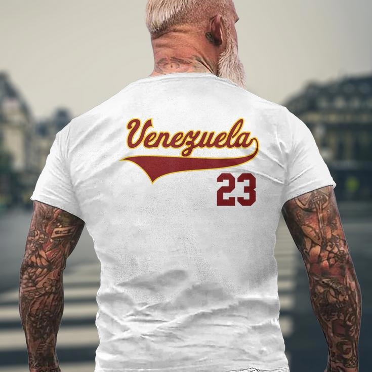 Venezuela Baseball Franela Vinotinto Beisbol 23 Men's T-shirt Back Print Gifts for Old Men