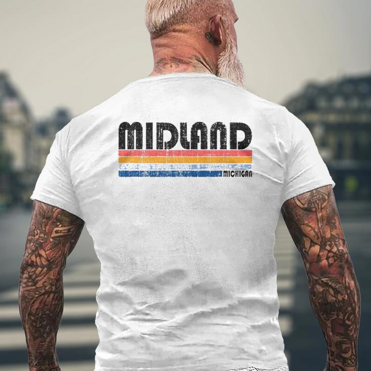 Vintage 70S 80S Style Midland Michigan Mens Back Print T-shirt Gifts for Old Men