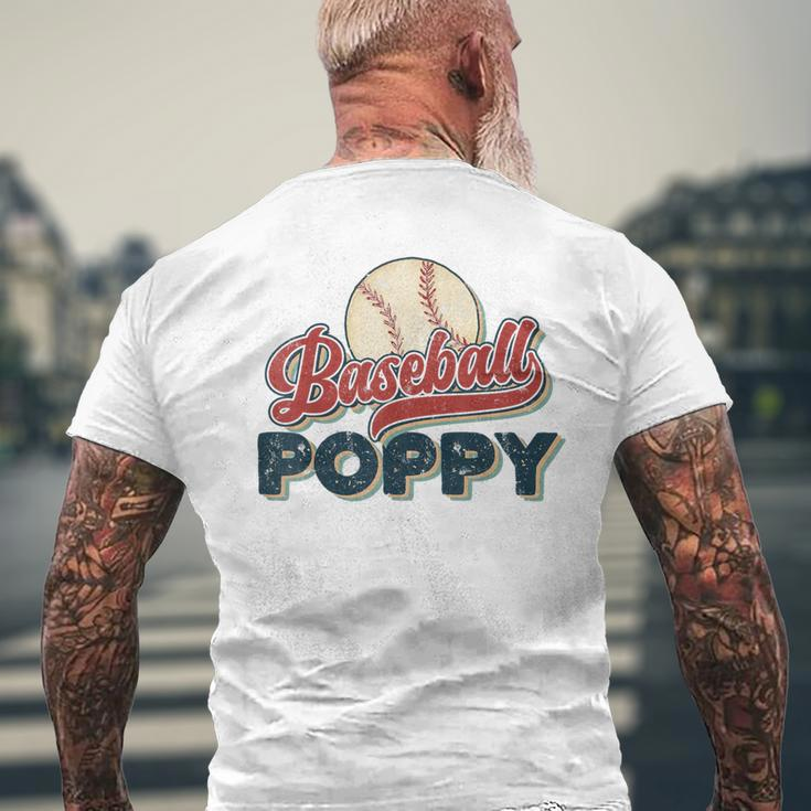 Vintage Baseball Poppy Retro Baseball Pride Men's T-shirt Back Print Gifts for Old Men