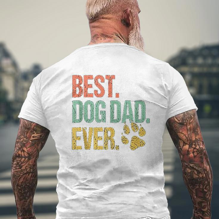 Vintage Best Dog Dad Ever Dog Lover Fathers Day Mens Back Print T-shirt Gifts for Old Men